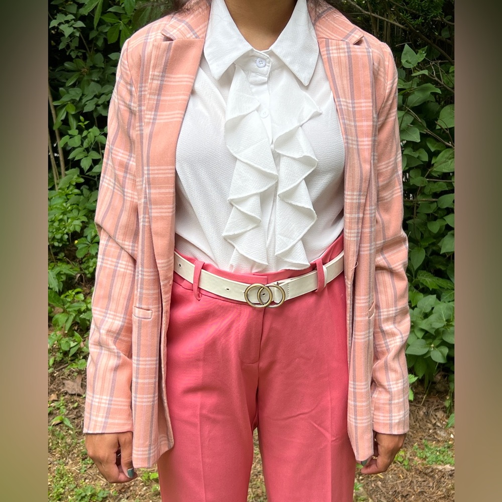 Plaid Pink Dress Jacket, XS, Lauren Conrad, Like New, Barely Used